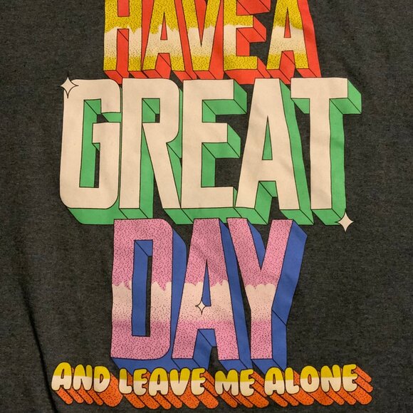 NWt Have a Great Day And Leave Me Alone Graphic T Shirt Mens Size 2XL Gray C03 - Picture 2 of 5